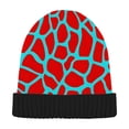 thumbnail image 1 of joogoo Red Giraffe Pattern Beanie Hats Cuffed Winter Warm Knit Thick Beanies, 1 of 7