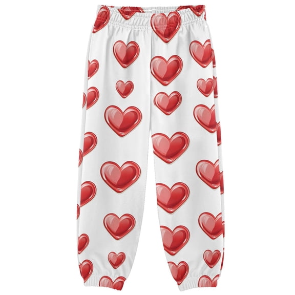 joogoo Red Heart Pattern Boys' Sweatpants Jogger Pants 9-10Y