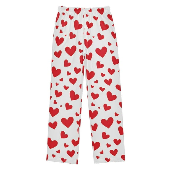 joogoo Red Hearts Pajama Pants Pj Bottoms Sleepwear Lounge XL