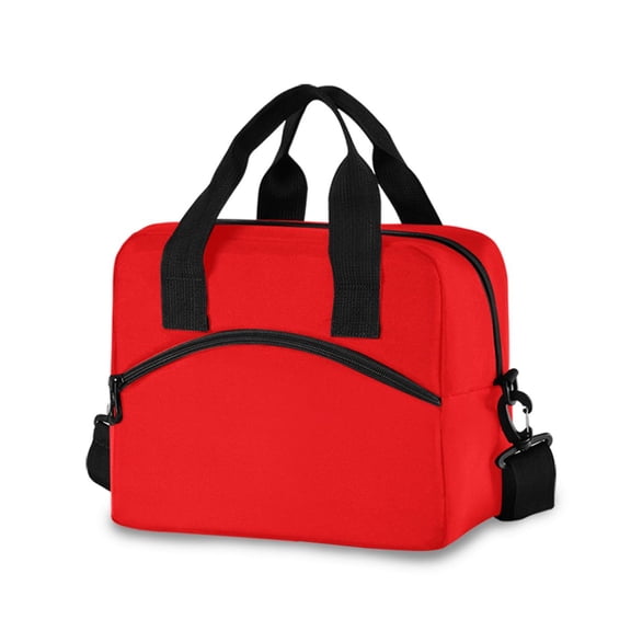 joogoo Red Insulated Lunch Bags Reusable Cooler Box with Shoulder Strap