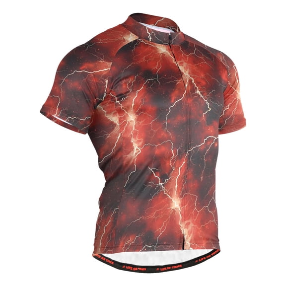 joogoo Red Lightning Men's Cycling Jerseys Mountain Bike Short Sleeve Tops M