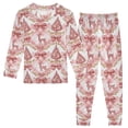 thumbnail image 1 of joogoo Reindeer Bow on Checkered Pajamas Set Long Sleeve Soft Cotton Sleepwear 2 Piece 24M, 1 of 7