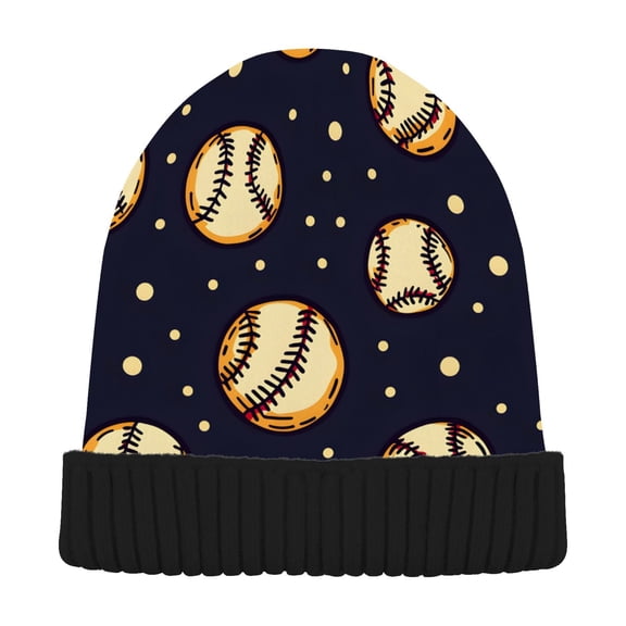 joogoo Retro Baseball Beanie Hats Cuffed Winter Warm Knit Thick Beanies
