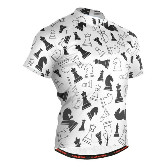 joogoo Retro Chess Men's Cycling Jerseys Mountain Bike Short Sleeve Tops S
