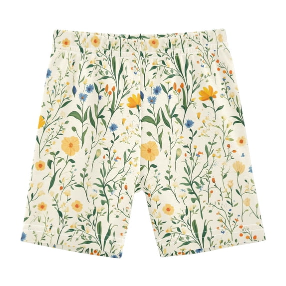 joogoo Retro Floral-a3 Girls Lined Shorts Bike Dance Bottoms 8Y