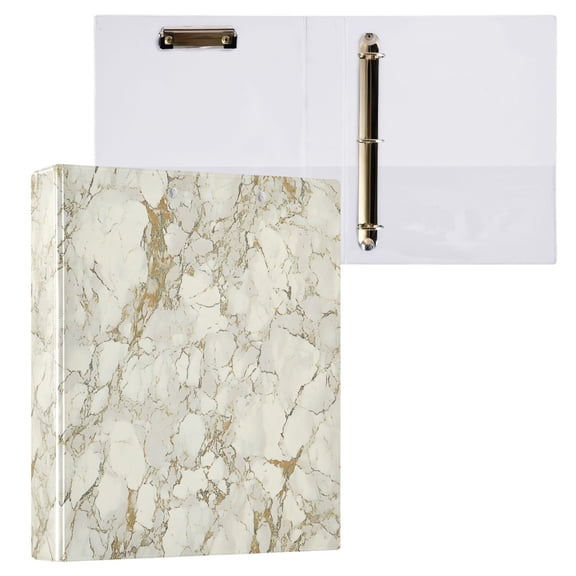 joogoo Retro Marble Hardcover 3 Ring Binder 1.5" Round Rings Interior Pockets Binders Organizer 1 Pack