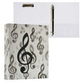 thumbnail image 1 of joogoo Retro Musical Note Hardcover 3 Ring Binder 1.5" Round Rings Interior Pockets Binders Organizer 1 Pack, 1 of 9