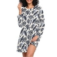 thumbnail image 1 of joogoo Retro Palm Leaves Women's Long Sleeve Nightgown Sleepwear S, 1 of 8