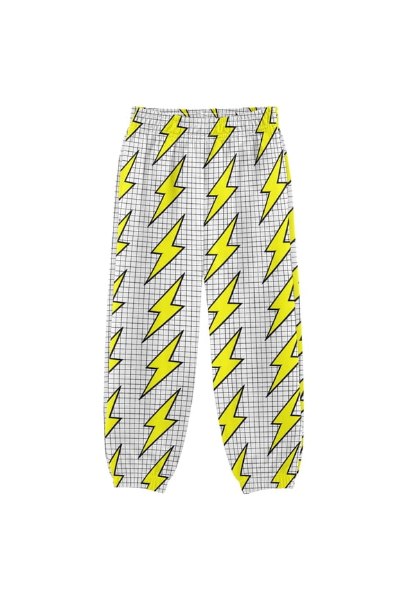 Retro Yellow Lightning Boys' Sweatpants Jogger Pants 4T