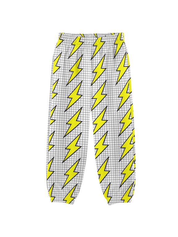 Retro Yellow Lightning Boys' Sweatpants Jogger Pants 4T