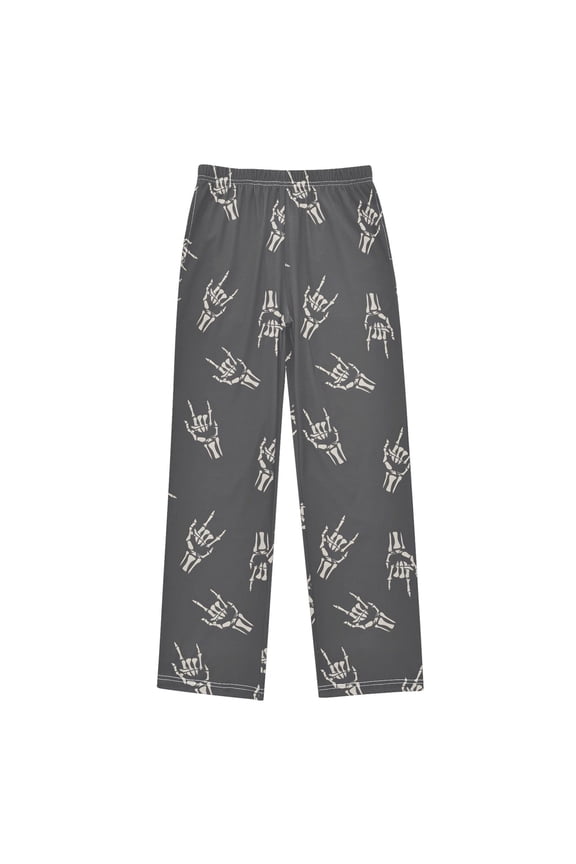 Rocker Skull Hands Pajama Pants Pj Bottoms Sleepwear Lounge S