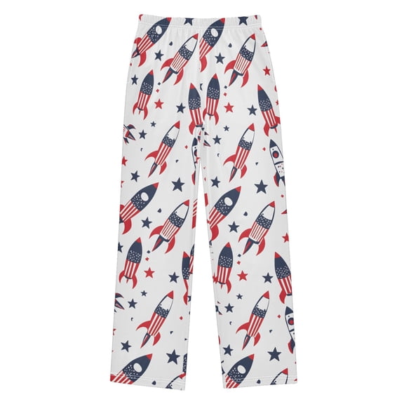 joogoo Rocket American Flag Pajama Pants Pj Bottoms Sleepwear Lounge L