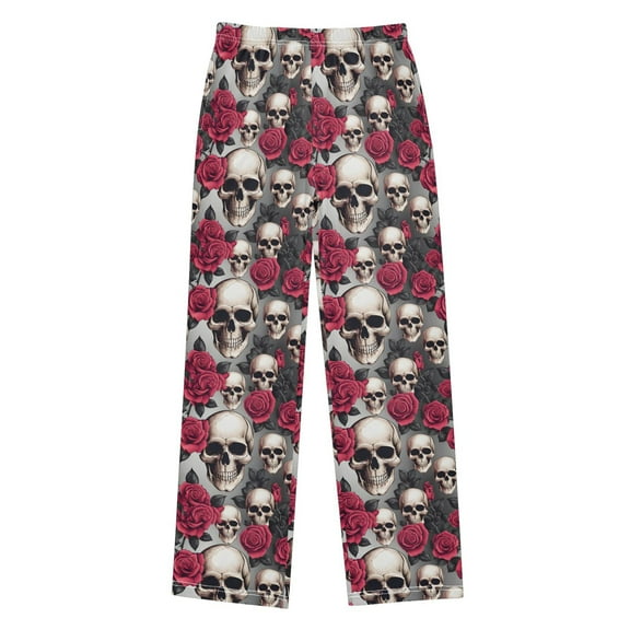 joogoo Rose Skull Flowers Pajama Pants Pj Bottoms Sleepwear Lounge M