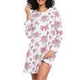 thumbnail image 1 of joogoo Roses Bows Women's Long Sleeve Nightgown Sleepwear L, 1 of 8