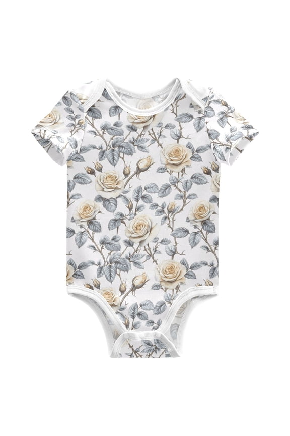Roses Flowers-i7 Pattern Baby Bodysuits Short Sleeve Cotton Onesies Clothes 6Months