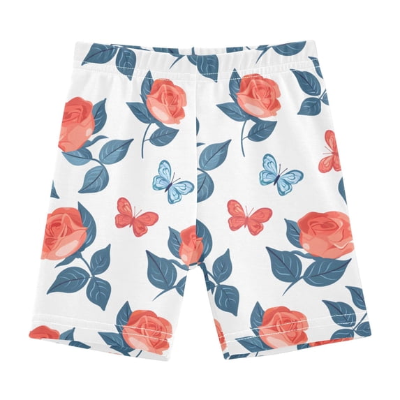 joogoo Roses Flowers with Leaves Girls Lined Shorts Bike Dance Bottoms 6T