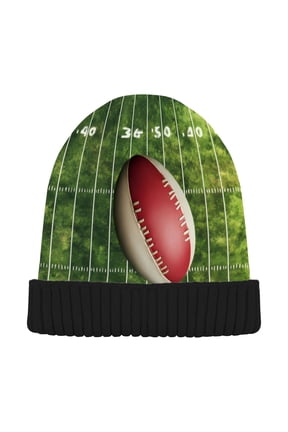Rugby Football Field Beanie Hats Cuffed Winter Warm Knit Thick Beanies