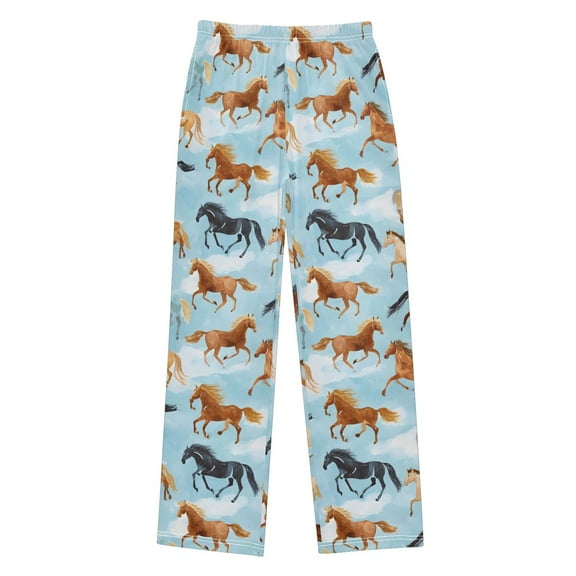 joogoo Running Horse Blue Pajama Pants Pj Bottoms Sleepwear Lounge L