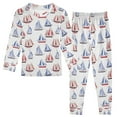 thumbnail image 1 of joogoo Sailboats 2 Piece Long Sleeve Tee and Pants Cotton Pajama Set 6Y, 1 of 7