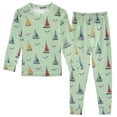 thumbnail image 1 of joogoo Sailboats Vintage 2 Piece Long Sleeve Tee and Pants Cotton Pajama Set 5Y, 1 of 7