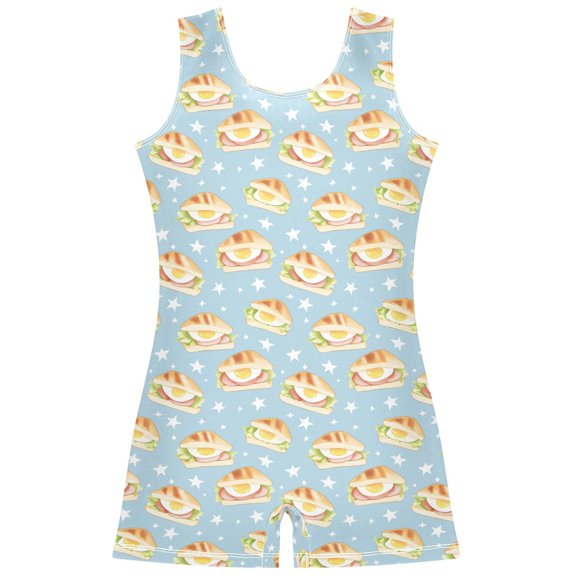 joogoo Sandwich Stars Pattern Girls Leotards Gymnastics Tumbling Outfit Biketard Unitard 7-8Years