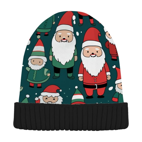 joogoo Santa Claus Christmas Beanie Hats Men Women Cuffed Skull Cap Winter Warm Knit Thick Beanies