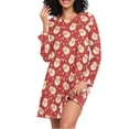 thumbnail image 1 of joogoo Santa Claus Snowflakes Women's Long Sleeve Nightgown Sleepwear L, 1 of 8