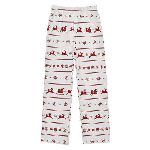 joogoo Santa Claus and Reindeer Pajama Pants Pj Bottoms Sleepwear Lounge XL