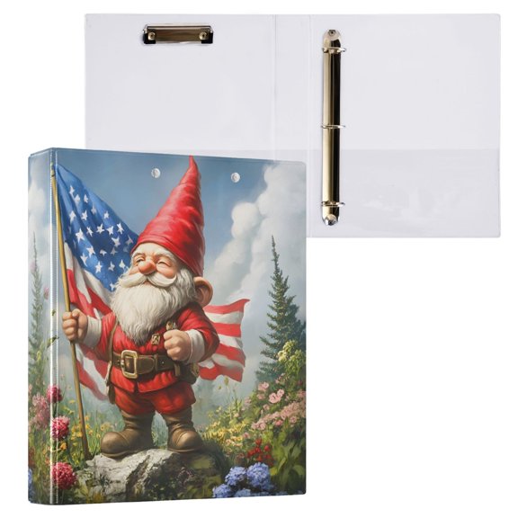 joogoo Santa Claus in Forest Hardcover 3 Ring Binder 1.5" Round Rings Interior Pockets Binders Organizer 1 Pack