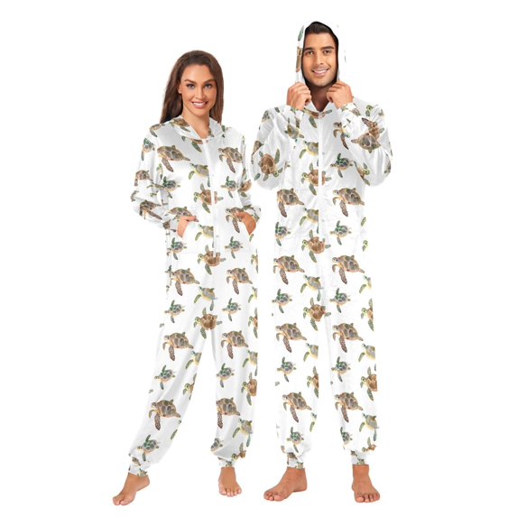 joogoo Sea Turtles-b1 Unisex Adults Onesies Pajamas Jumpsuits L