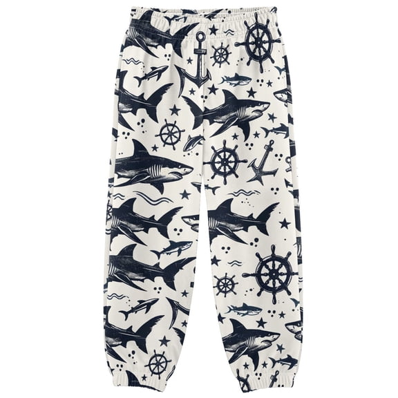 joogoo Seamless Sketch Shark Pattern Boys' Sweatpants Jogger Pants 3T
