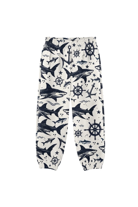 Seamless Sketch Shark Pattern Boys' Sweatpants Jogger Pants 3T