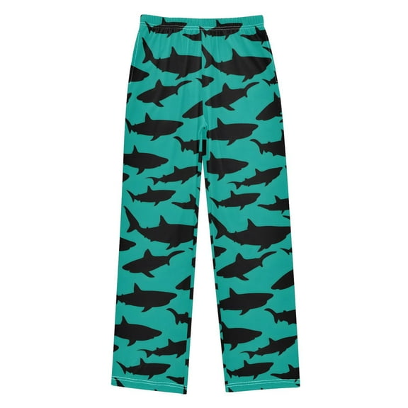 joogoo Shark Silhouette Green Pajama Pants Pj Bottoms Sleepwear Lounge L