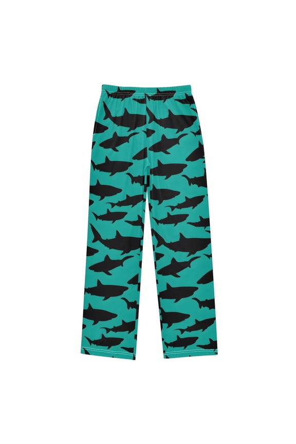 Shark Silhouette Green Pajama Pants Pj Bottoms Sleepwear Lounge M