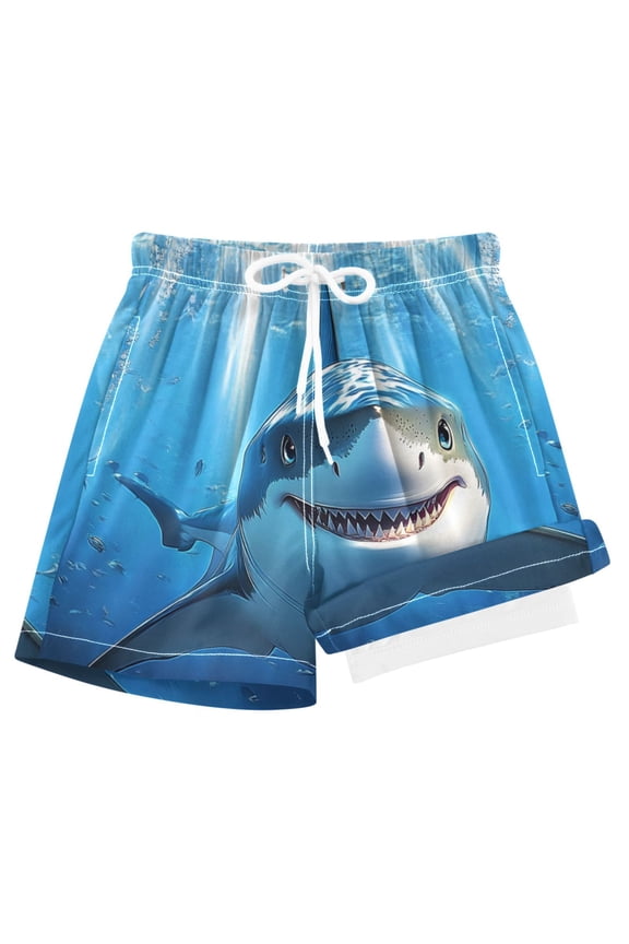 Shark under Sea Boys Swim Trunks Beach Swimsuit Shorts Boxer 9-11Y