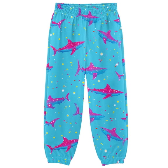 joogoo Sharks on Blue Boys' Sweatpants Jogger Pants 9-10Y