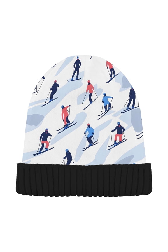 Skater Winter Beanie Hats Men Women Cuffed Skull Cap Winter Warm Knit Thick Beanies