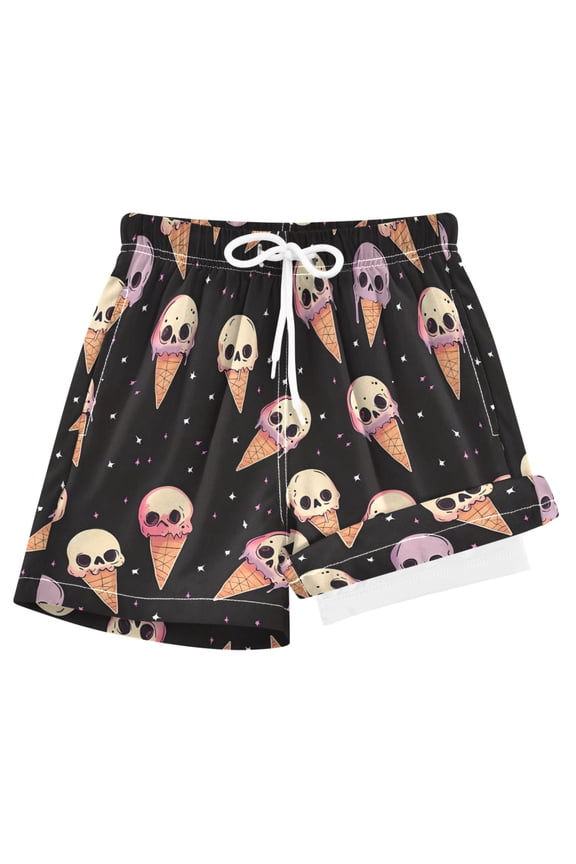 Skeleton Ice Cream Boys Swim Trunks Beach Swimsuit Shorts Boxer 4T