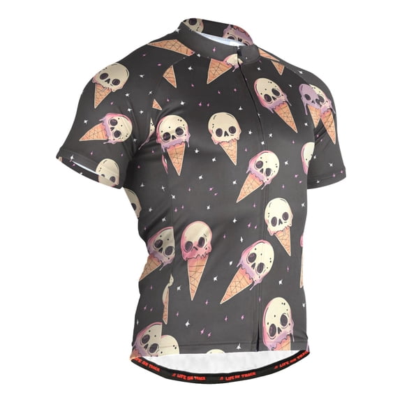 joogoo Skeleton Ice Cream Men's Cycling Jerseys Mountain Bike Short Sleeve Tops L
