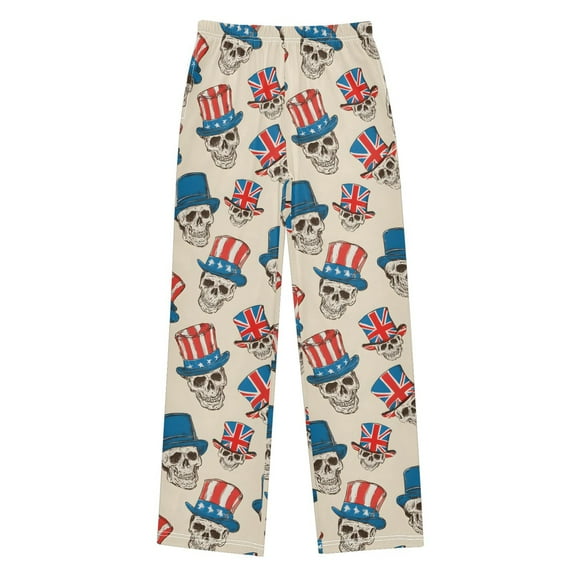 joogoo Skull Hat Pattern Pajama Pants Pj Bottoms Sleepwear Lounge M