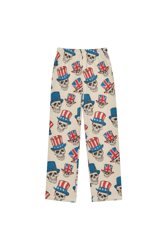 Skull Hat Pattern Pajama Pants Pj Bottoms Sleepwear Lounge XL