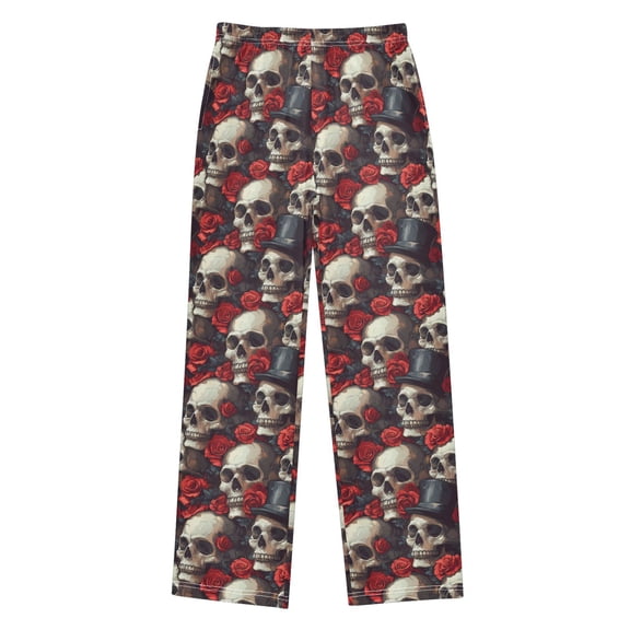 joogoo Skull Roses Flower-p1 Pajama Pants Pj Bottoms Sleepwear Lounge M