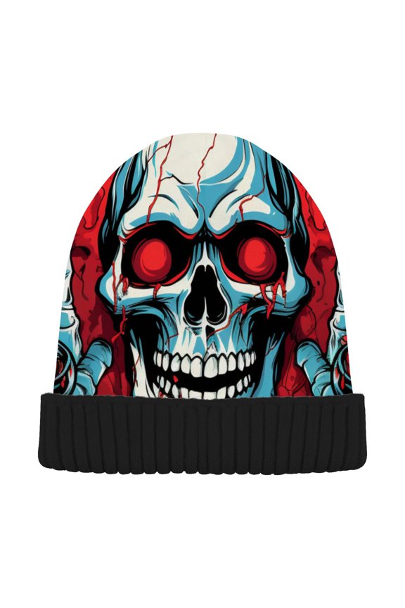 Skull Skeleton Beanie Hats Men Women Cuffed Skull Cap Winter Warm Knit Thick Beanies