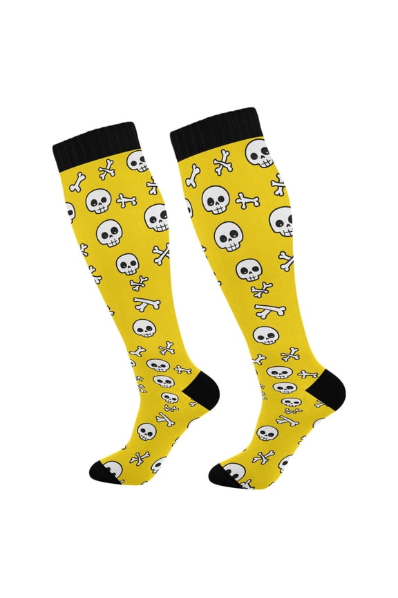 Skull and Bones Socks Women Men Knee High Sock