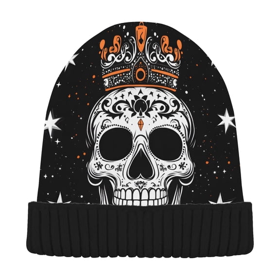 joogoo Skull and Star Beanie Hats Men Women Cuffed Skull Cap Winter Warm Knit Thick Beanies