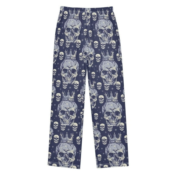 joogoo Skull with Crown Pajama Pants Pj Bottoms Sleepwear Lounge L