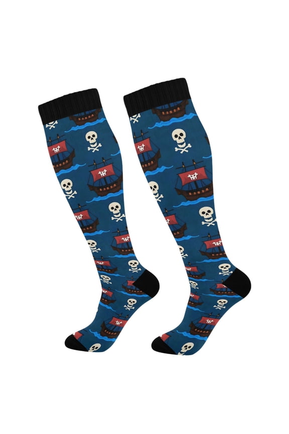 Skulls Socks Women Men Knee High Sock