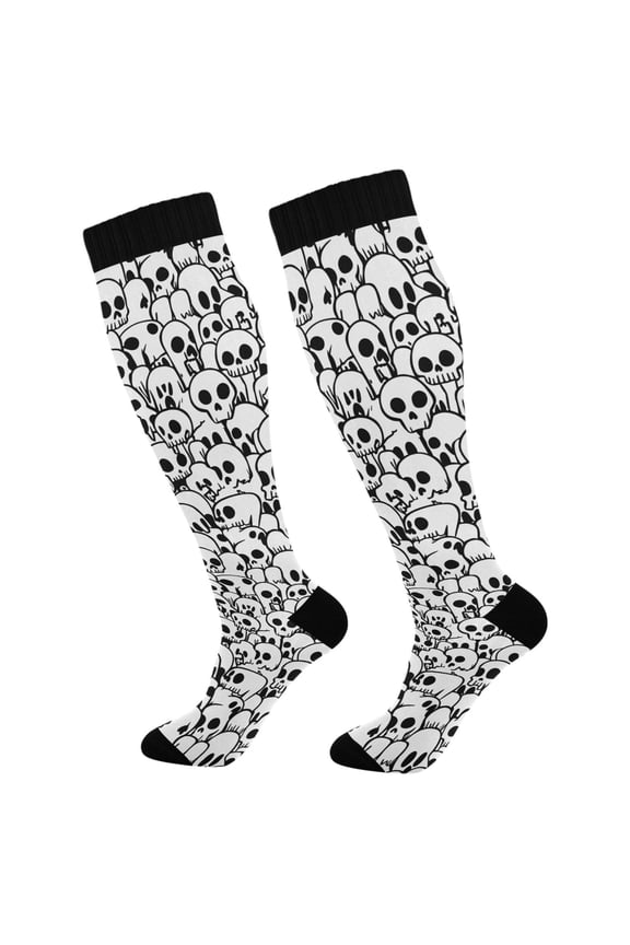 Skulls Socks Women Men Knee High Sock