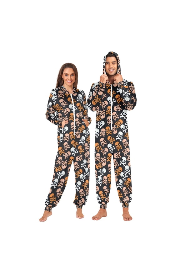 Skulls Unisex Adults Onesies Pajamas Jumpsuits M