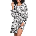 thumbnail image 1 of joogoo Skulls on Checkered Cute Women's Long Sleeve Nightgown Sleepwear L, 1 of 8